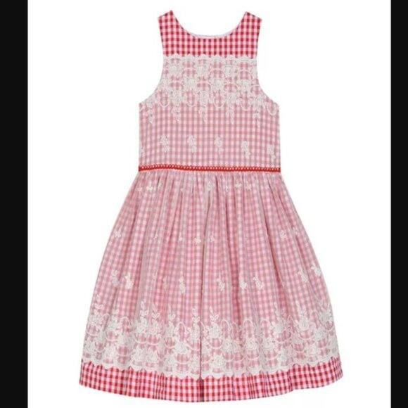 Laura Ashley London Girl's Sleeveless Mixed Fabric Dress Infant Girls Size 12 mo - Picture 4 of 4